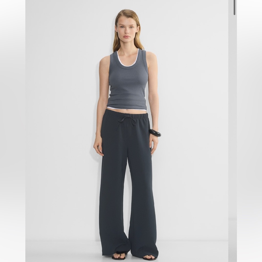 Aritzia Wilfred Lodge Wide-Leg Pants Navy